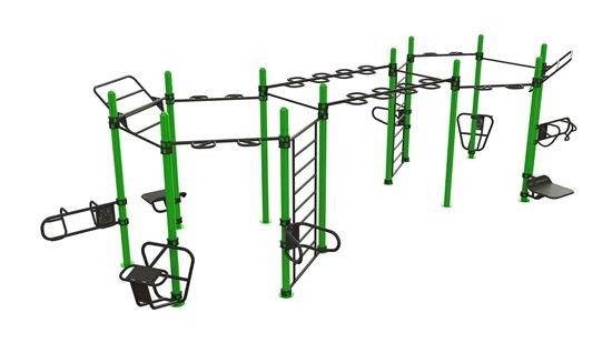 Outdoor Functional Double Hexagon - Eigengewicht-Trainingsstation - Fitnesspark für draußen