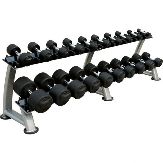 5 - 40 kg Rubber Dumbbells - Gummierte Kurzhanteln als Komplettsatz zum Vorteilspreis. ATX®