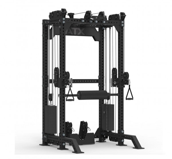 ATX® Multi Pull Half Rack mit 2 x 110 kg Steckgewichten - Doppelter Kabelzug mit Klimmzug